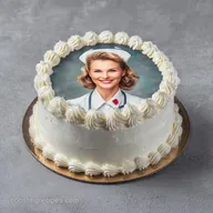 Nurse Graduation Photo Cake for 12