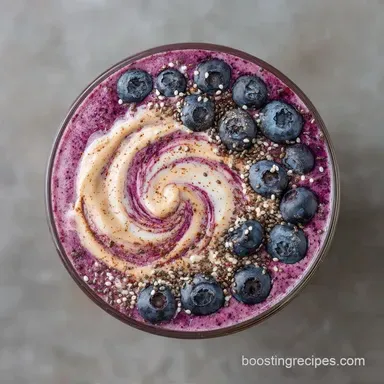 Almond Butter Berry Smoothie in 5 Minutes Recipe Card