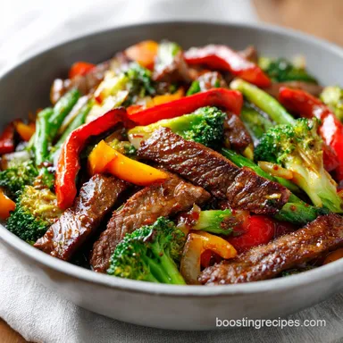 Beef and Vegetable Stir Fry in 30 Minutes Recipe Card