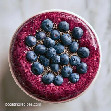 Blueberry Cauliflower Smoothie: 5 Min Recipe Card