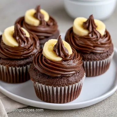 Double Chocolate Banana Cupcakes in 30 Min Recipe Card