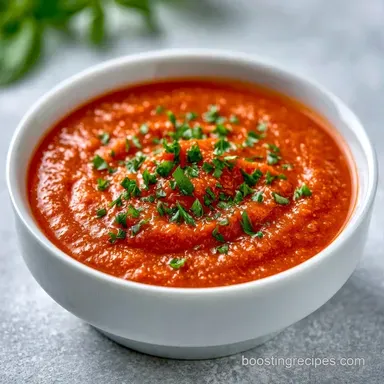 Easy Roasted Red Pepper Sauce in 20 Min Recipe Card