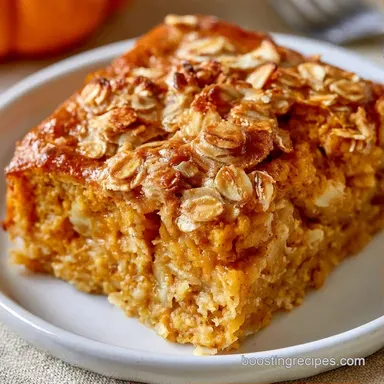 Baked Pumpkin Oatmeal for 6 Servings Recipe Card