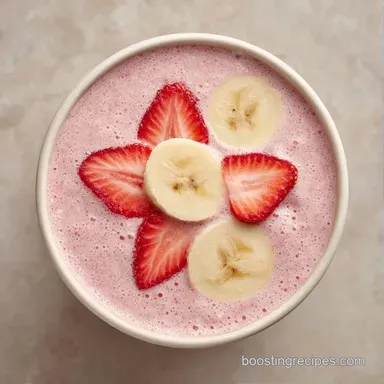Strawberry Banana Protein Smoothie: 5m Recipe Card
