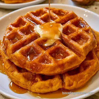 Pumpkin Waffles in 30 Minutes Recipe Card