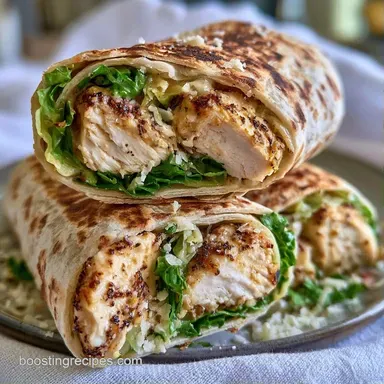 PreCooked Chicken Caesar Wrap: 10 Min Recipe Card