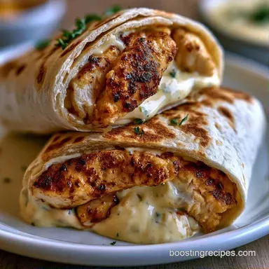 Quick Cooked Chicken Wrap in 20 Minutes Recipe Card