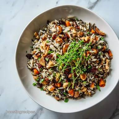 Wild Rice Pilaf with Mushrooms and Pecans for 6 Servings Recipe Card