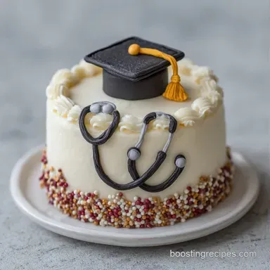Simple Female Nurse Grad Cake for 12 Recipe Card