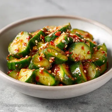 Sweet and Spicy Cucumber Salad in 25 Minutes Recipe Card