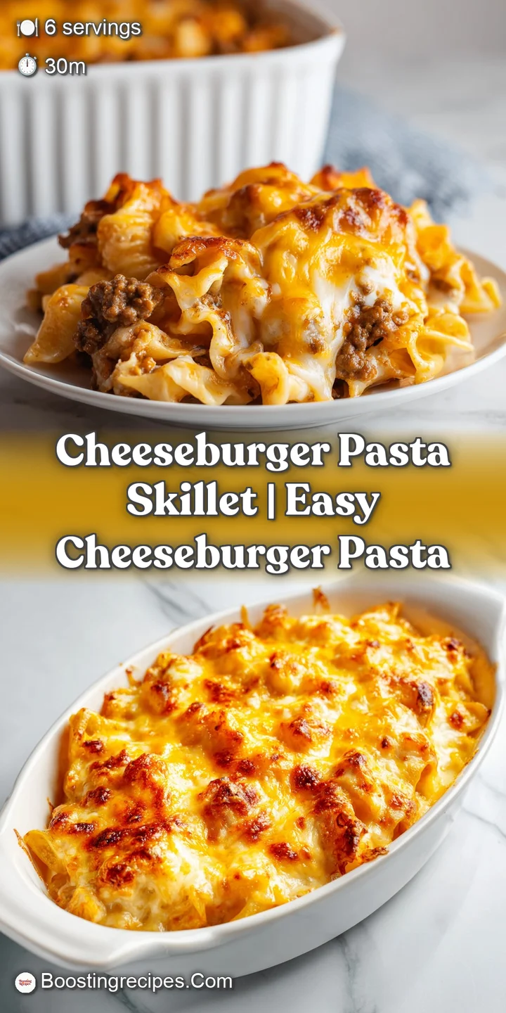 Extreme close-up of bubbling, melted orange cheese coating tender pasta and juicy browned crumbles of ground beef.