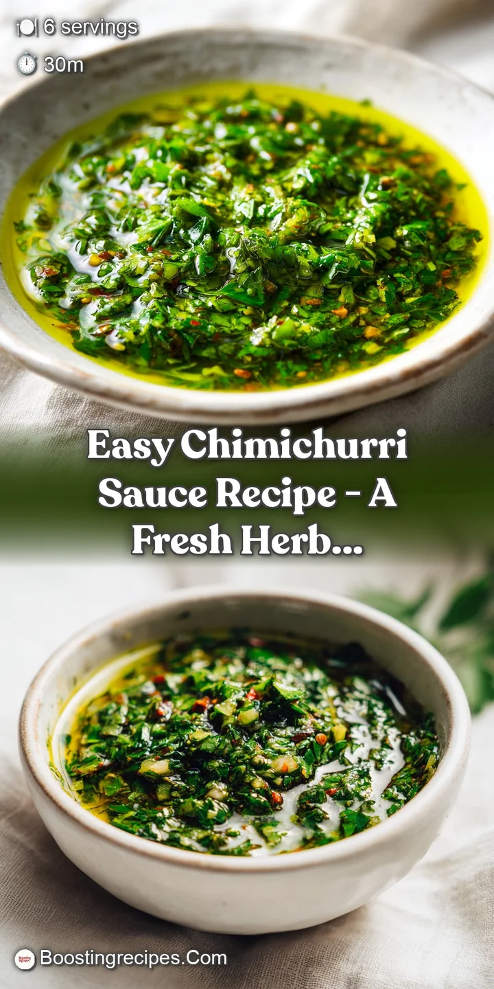 Close-up of fresh, chopped parsley and cilantro in chimichurri sauce, glistening with oil.