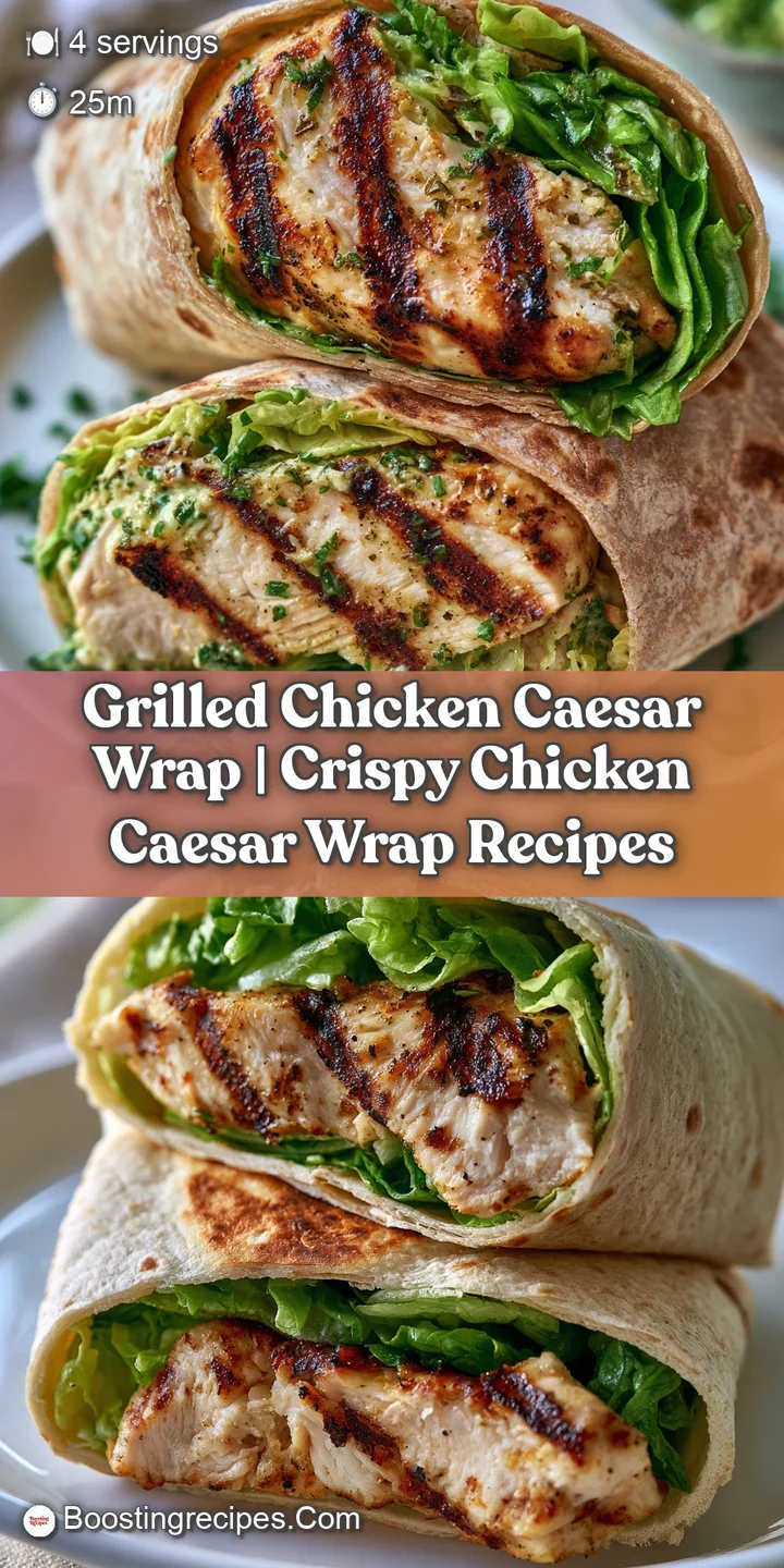 Close-up of char-grilled chicken and creamy Caesar dressing clinging to crisp lettuce inside a toasted gold wrap.
