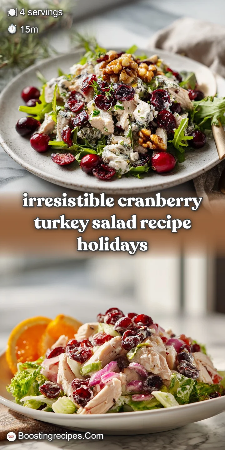 irresistible cranberry turkey salad recipe holidays - appetizing dish ready to serve