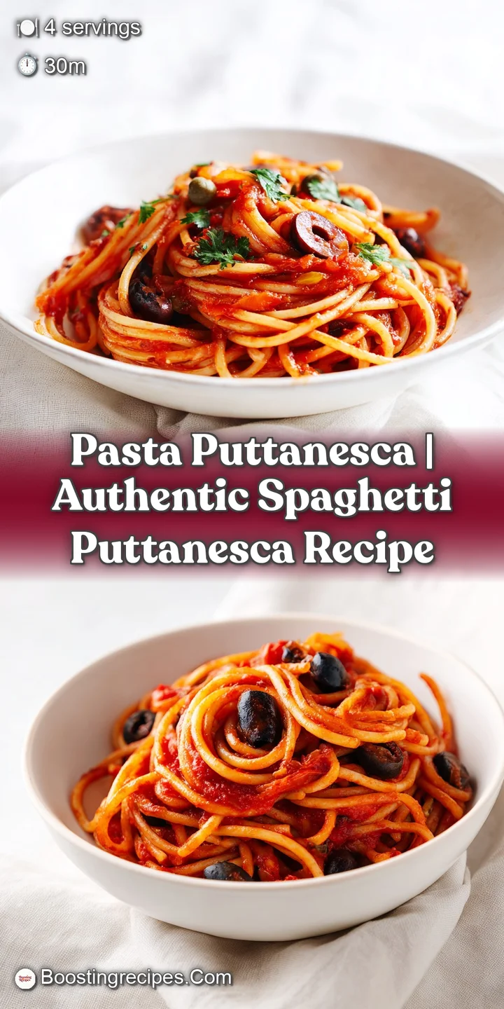Close-up of glossy red tomato sauce clinging to pasta strands with briny capers and dark, sliced kalamata olives.