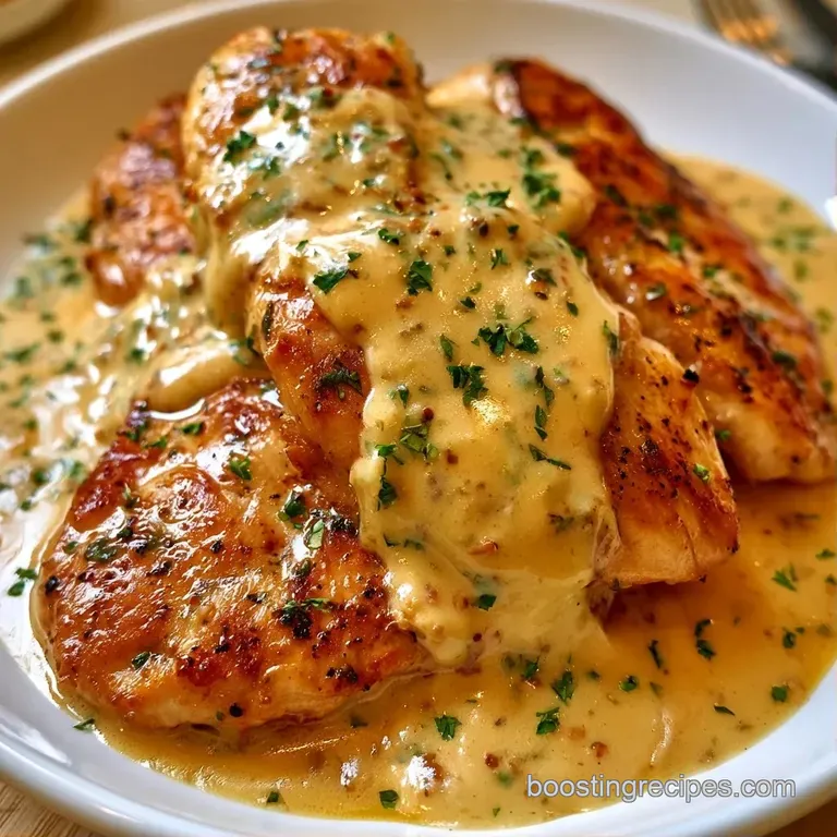 Neatly sliced poultry breasts atop vibrant saut&eacute;ed spinach, drizzled with a glossy yellow sauce and fresh herbs.