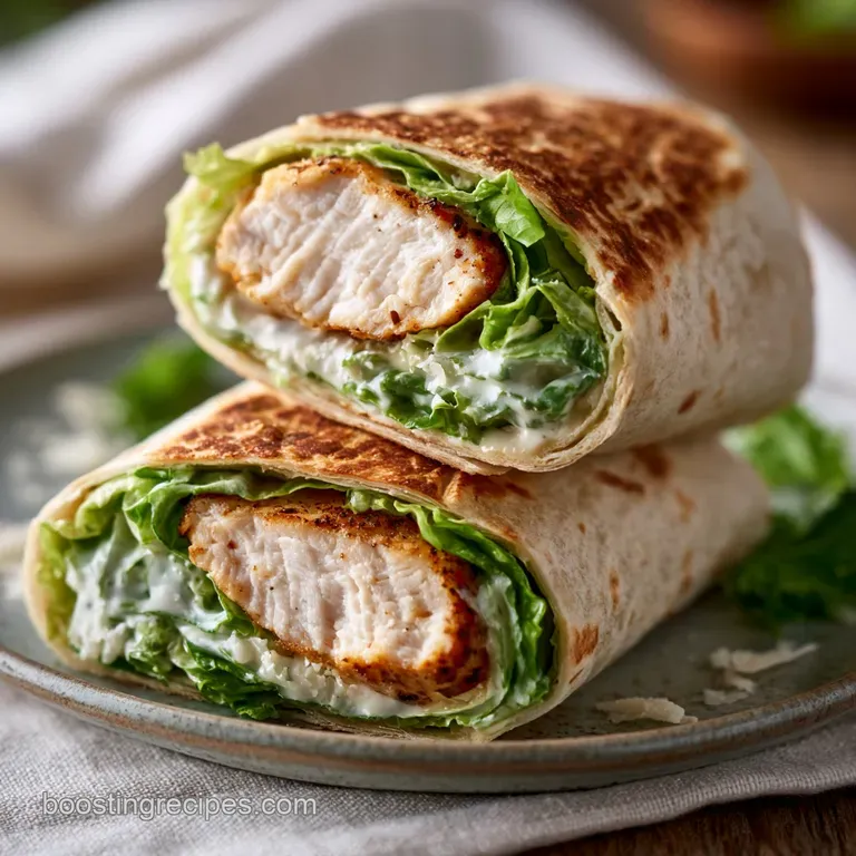 Two grilled wraps sliced diagonally on a white platter with a side of fresh greens and a small bowl of creamy dressing.