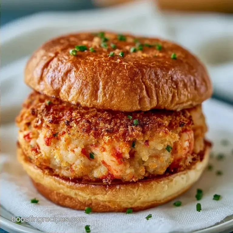 Crispy Lobster Cake Burger with Caper Sauce