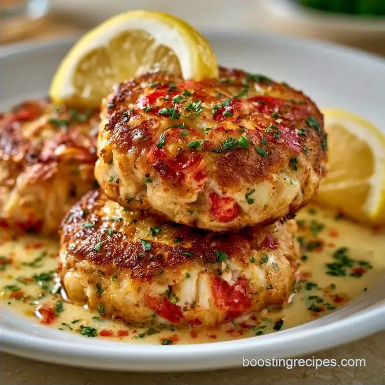 Crispy Lobster Crab Cakes with Dijon Mustard