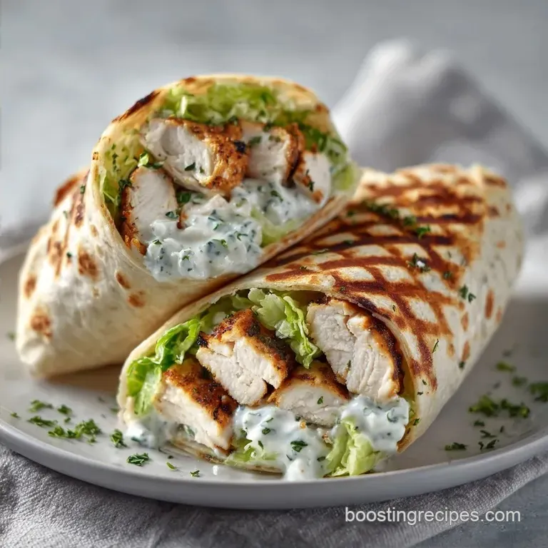 High Protein Healthy Chicken Caesar Wrap: Pan-Seared