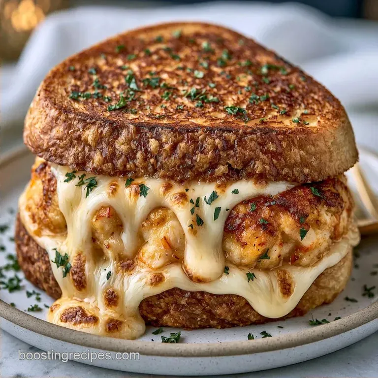 Gourmet Lobster Cake Grilled Cheese: Pan-Seared
