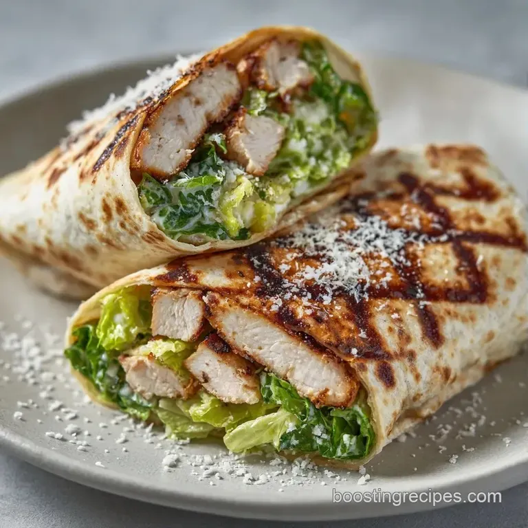 Two toasted wraps on a slate board with a side of parmesan crisps and a small bowl of creamy dressing.