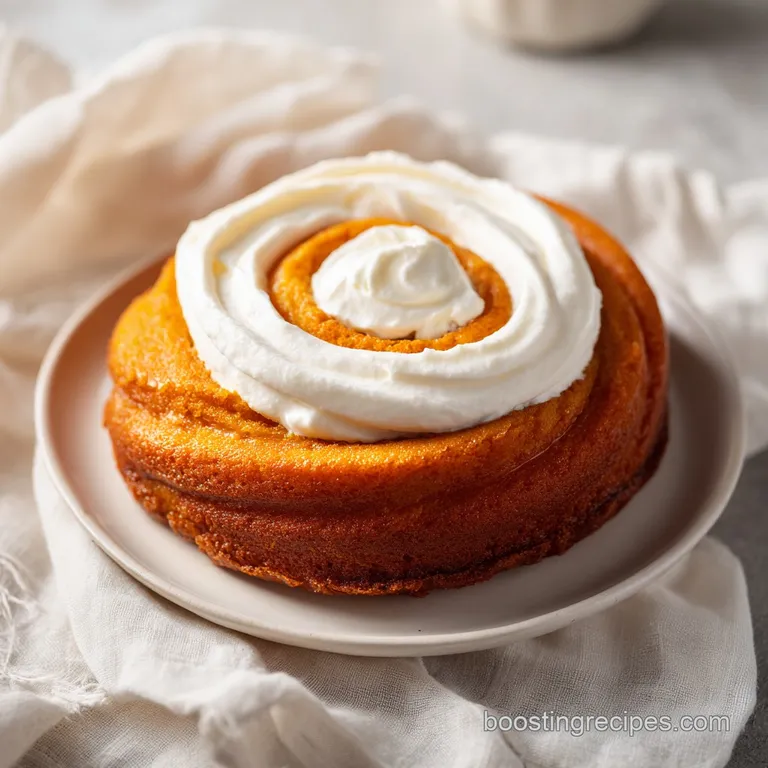 Elegant slice of orange swirl cake dusted with powdered sugar and paired with a sprig of mint on a slate board.