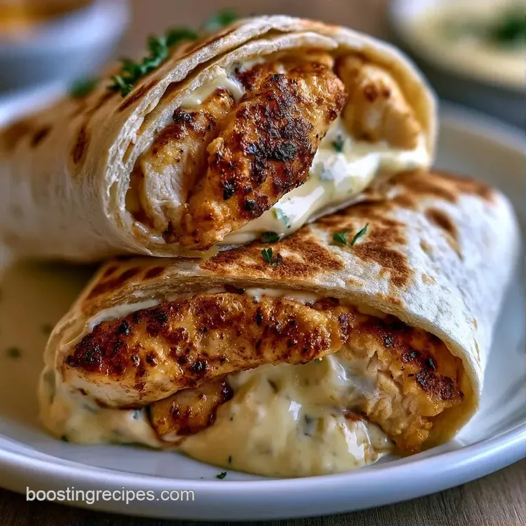 Two neatly sliced wraps angled on a white plate, paired with vibrant carrot sticks and a small dip bowl.