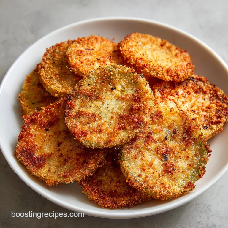 Stack of golden-fried rounds on a slate platter with a dollop of creamy white remoulade sauce and a lemon wedge.