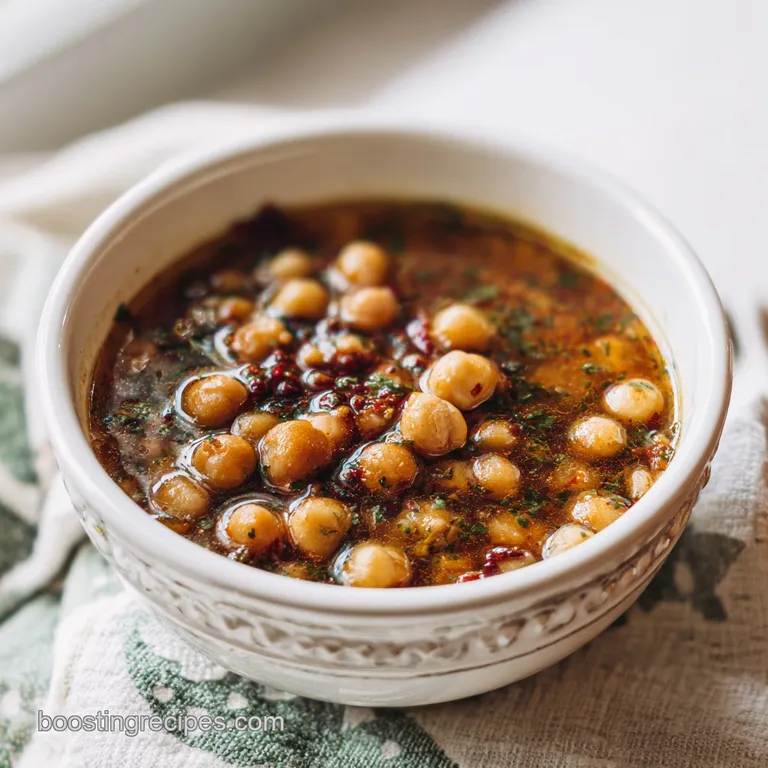 A swirl of velvety soup in a white bowl, topped with a drizzle of olive oil and fresh parsley.